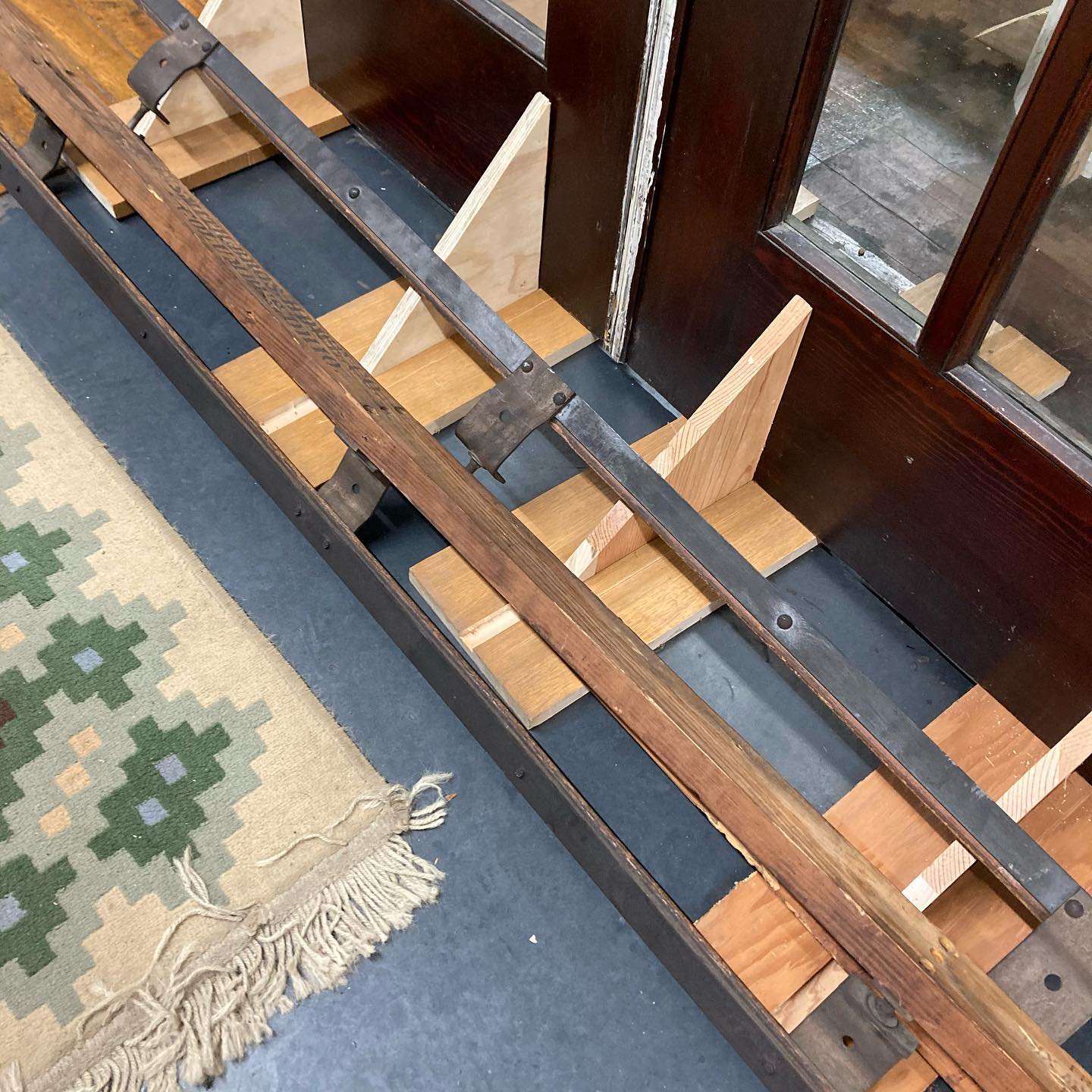 Antique Pocket Doors with Original Glass, Hardware, and Tracks