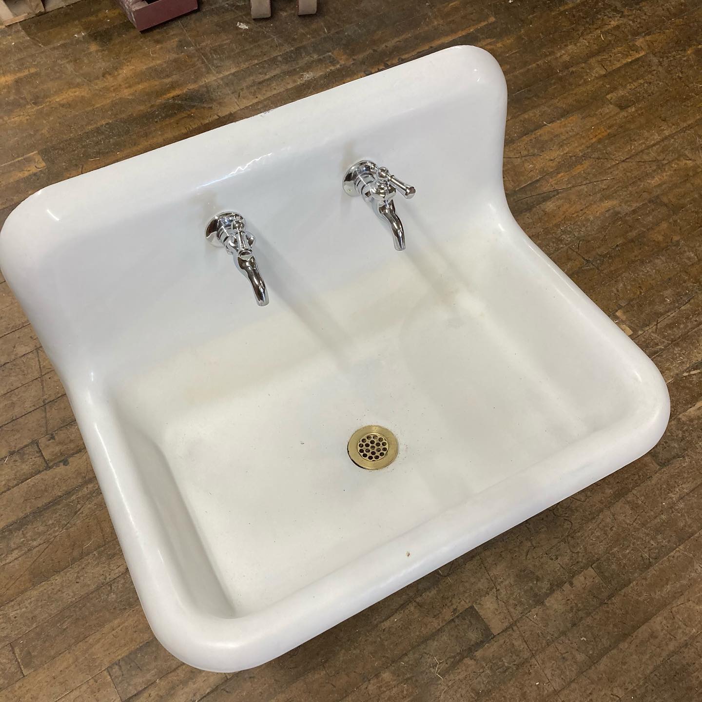 Antique Kohler High Back Cast Iron Sink