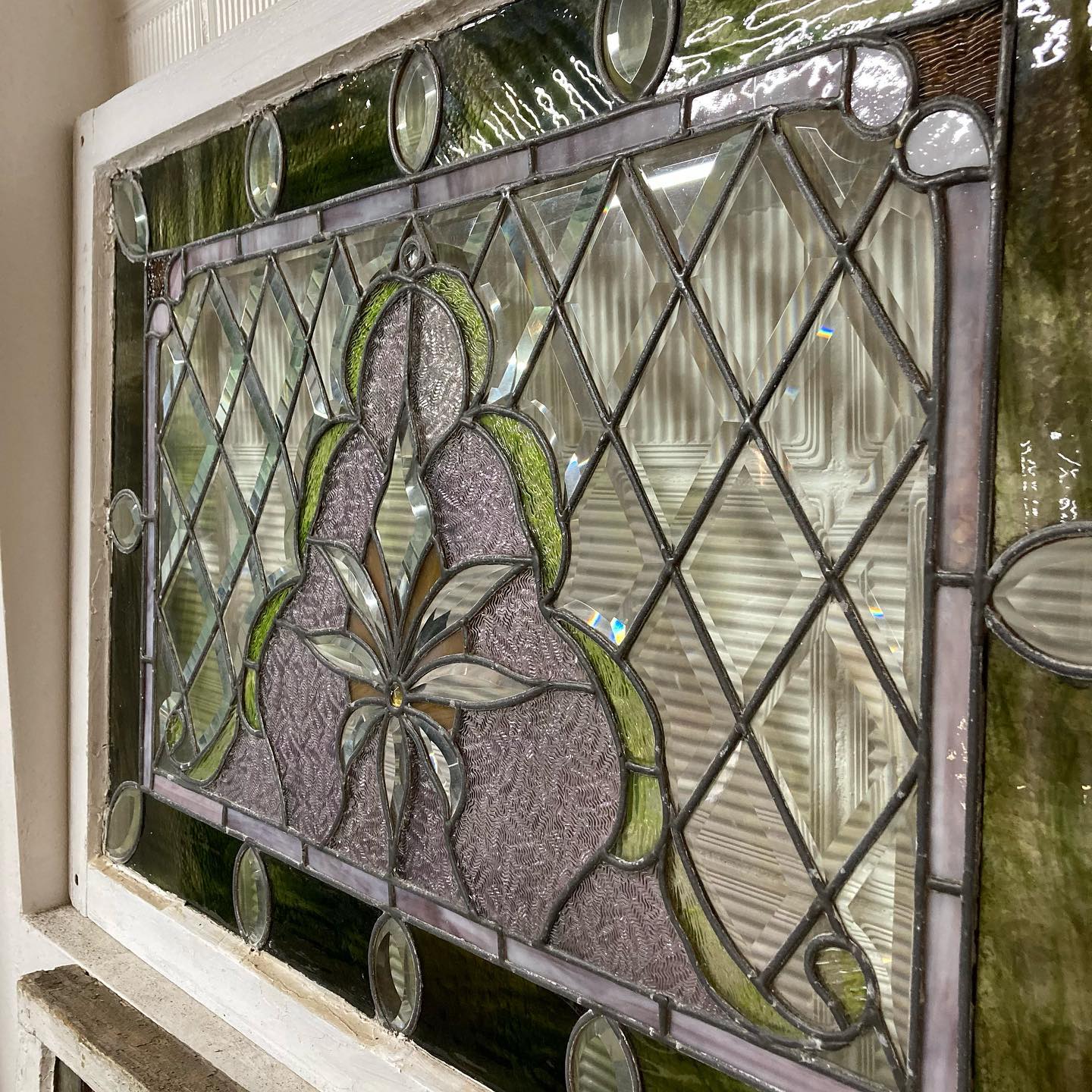Antique Beveled Stained Glass Windows
