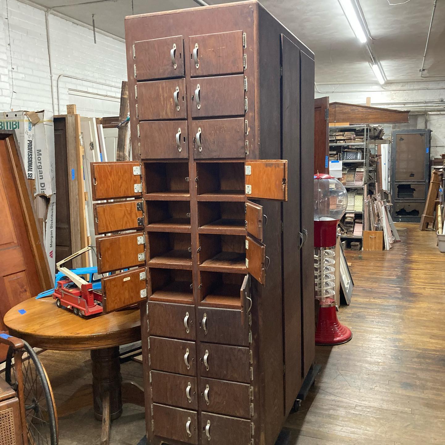 Vintage Industrial Wood Coat Closet/Locker