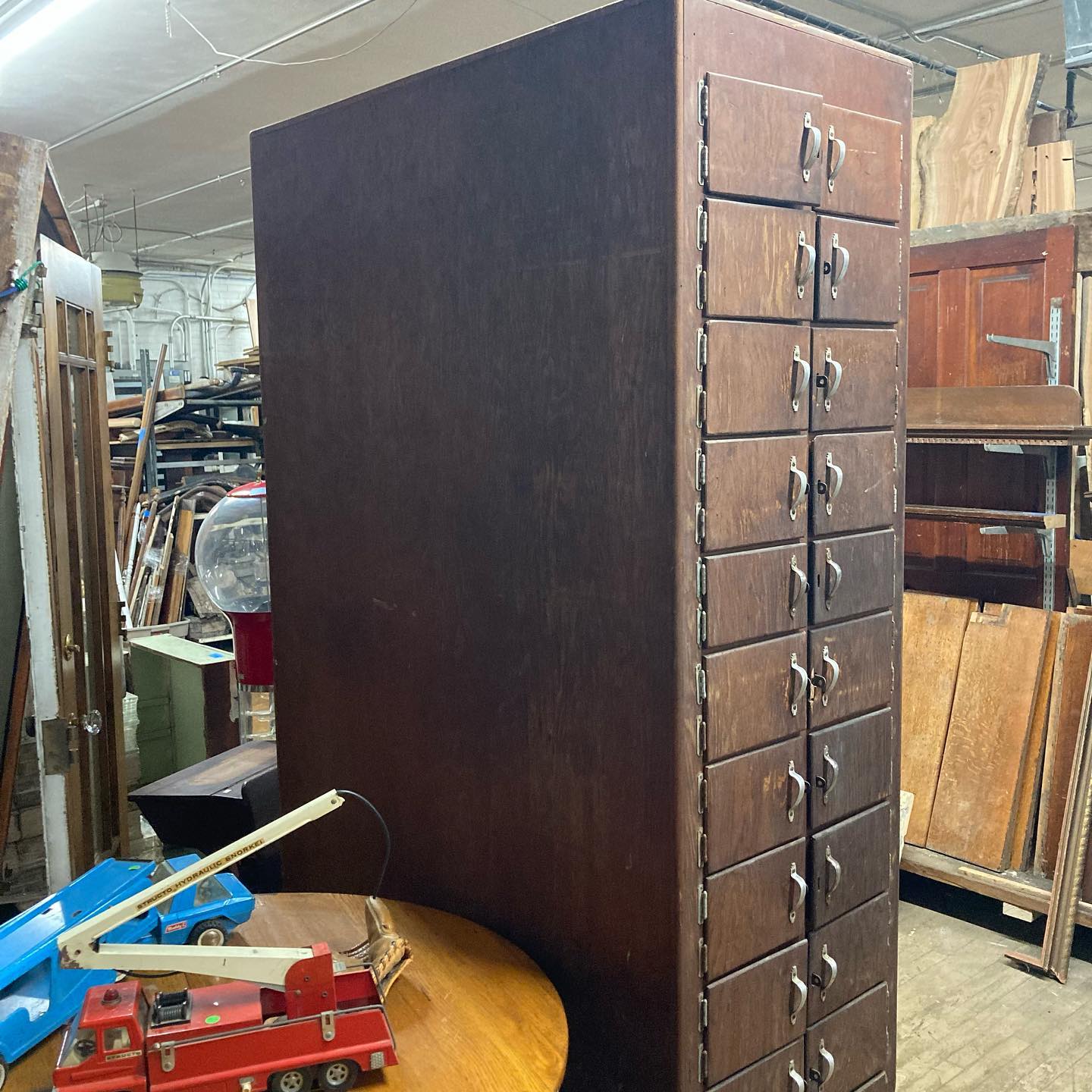 Vintage Industrial Wood Coat Closet/Locker