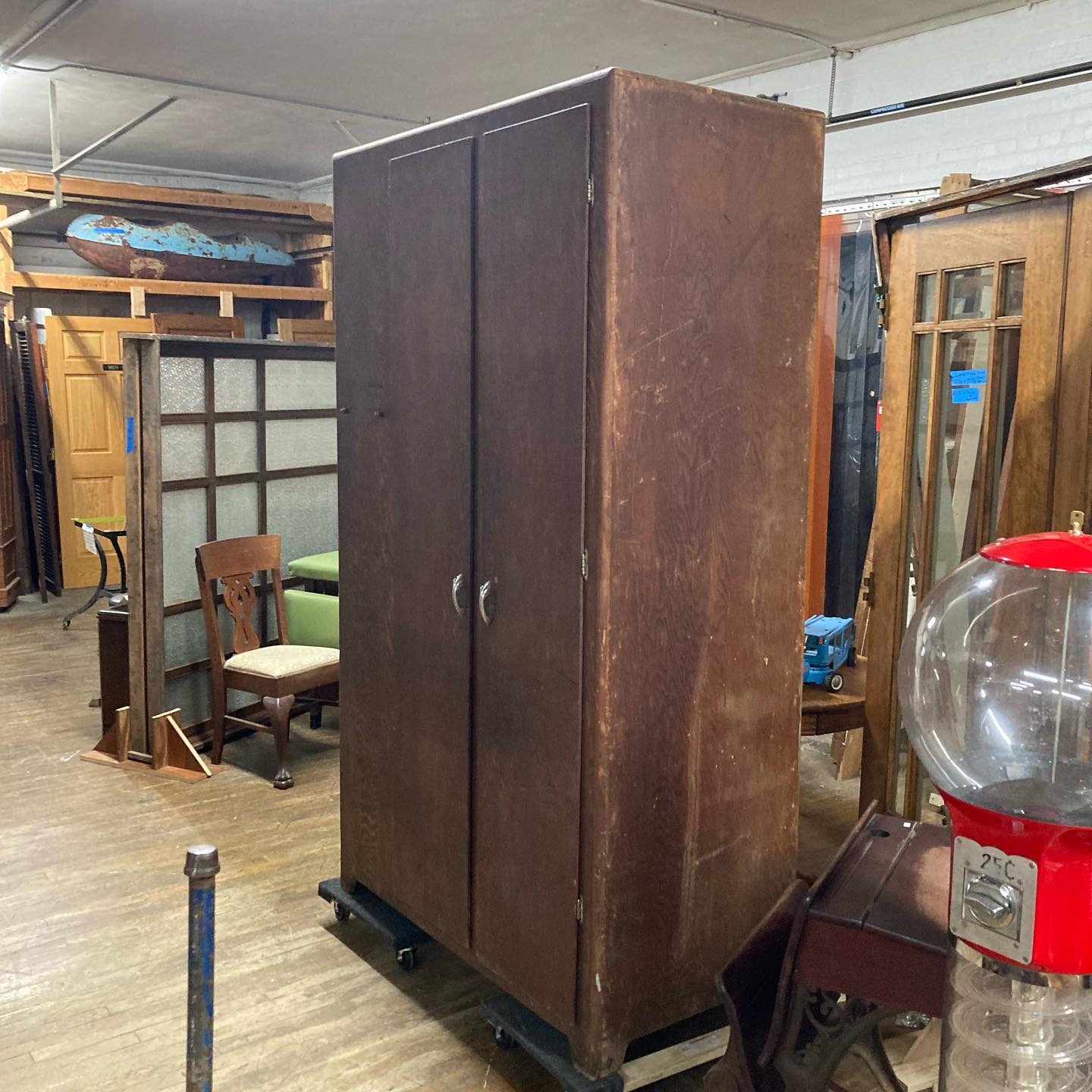 Vintage Industrial Wood Coat Closet/Locker