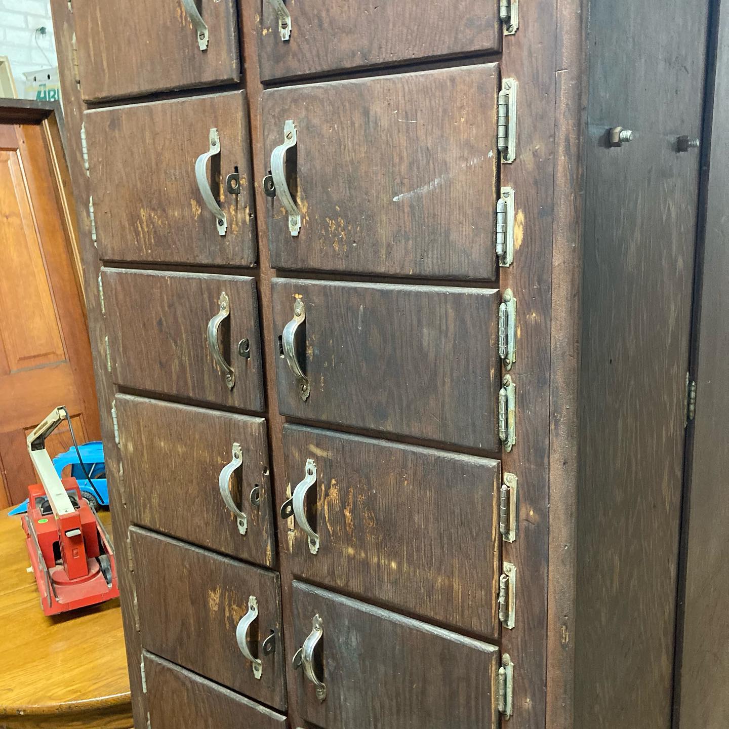 Vintage Industrial Wood Coat Closet/Locker