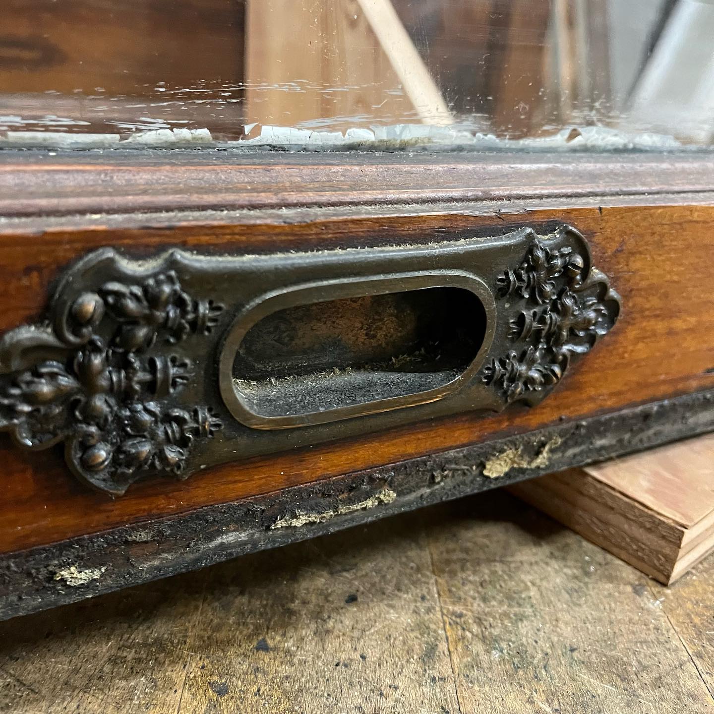Large Antique Beveled Glass Picture Window