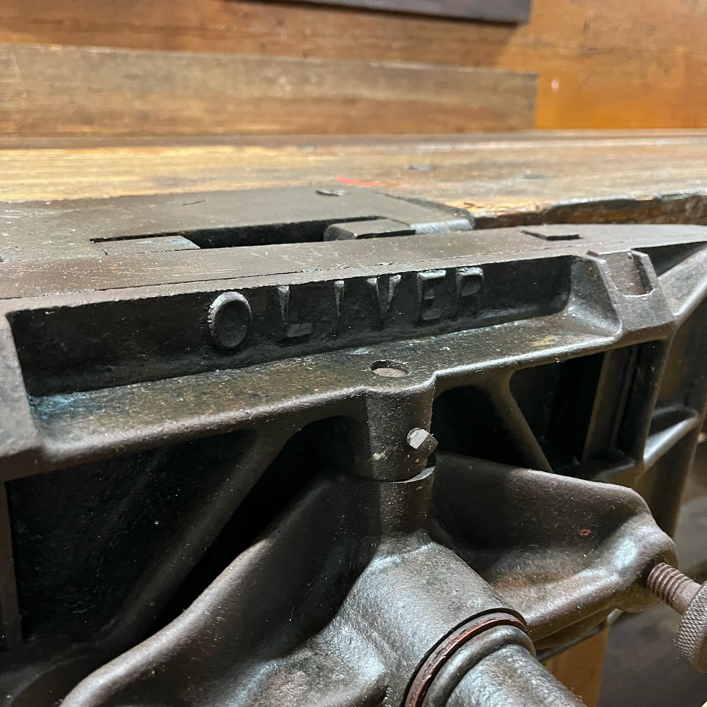 Vintage Industrial Pattern Makers Work Bench with Oliver Vise