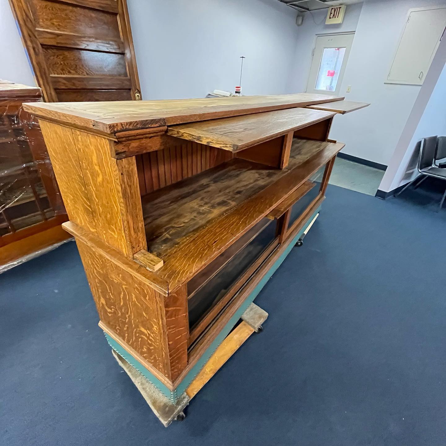 Antique Oak Pharmacy Apothecary Cabinet