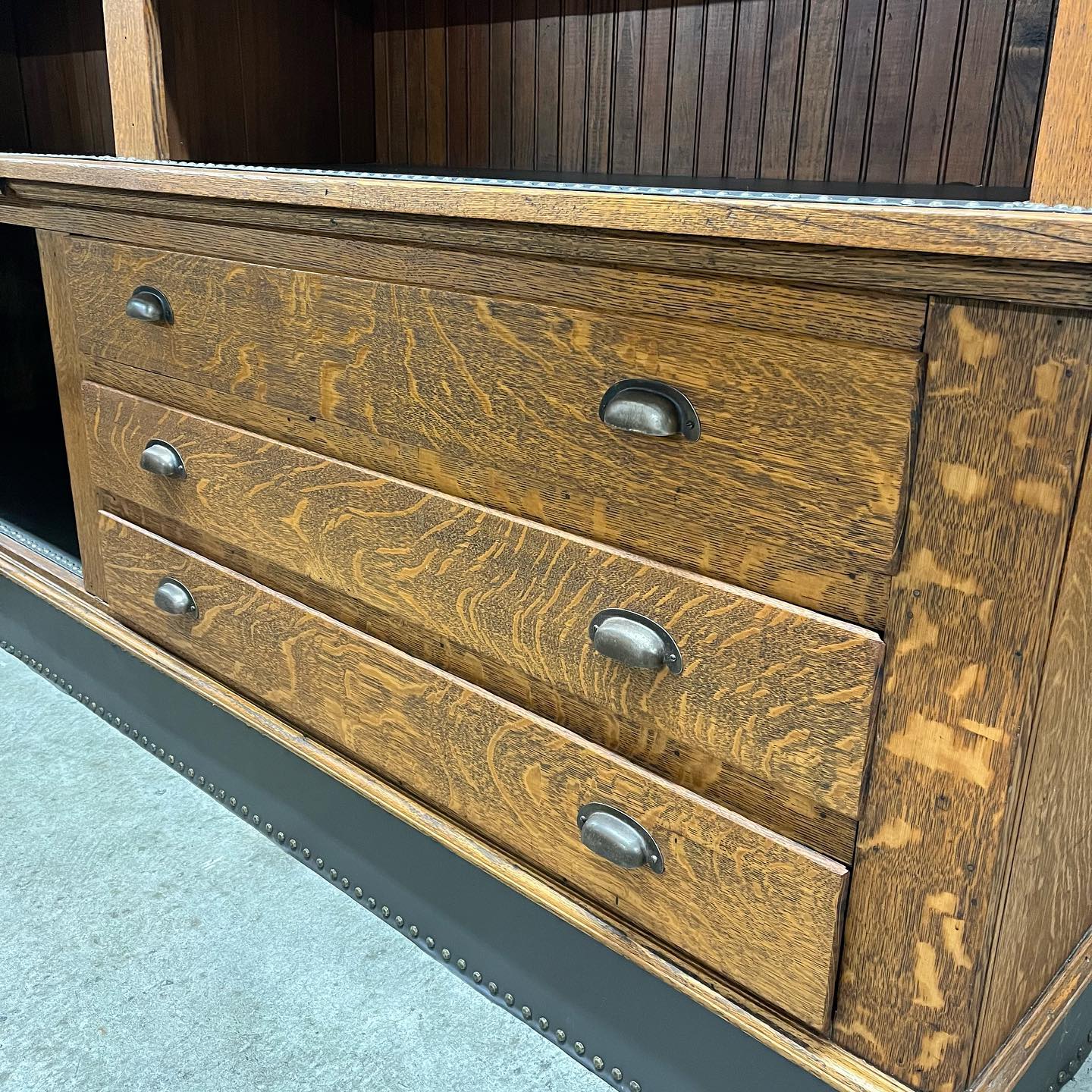 Antique Oak Pharmacy Apothecary Cabinet