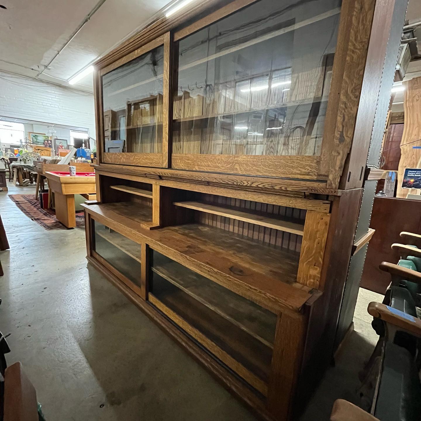 Antique Oak Pharmacy Apothecary Cabinet