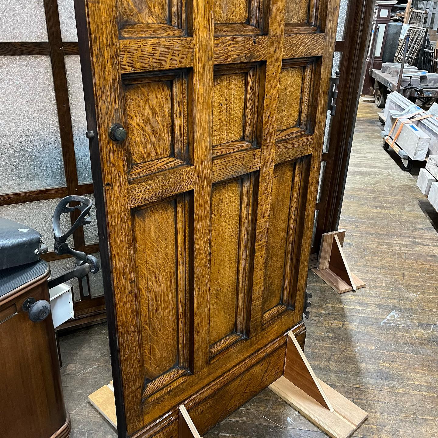 Antique Quarter Sawn Oak Church Door