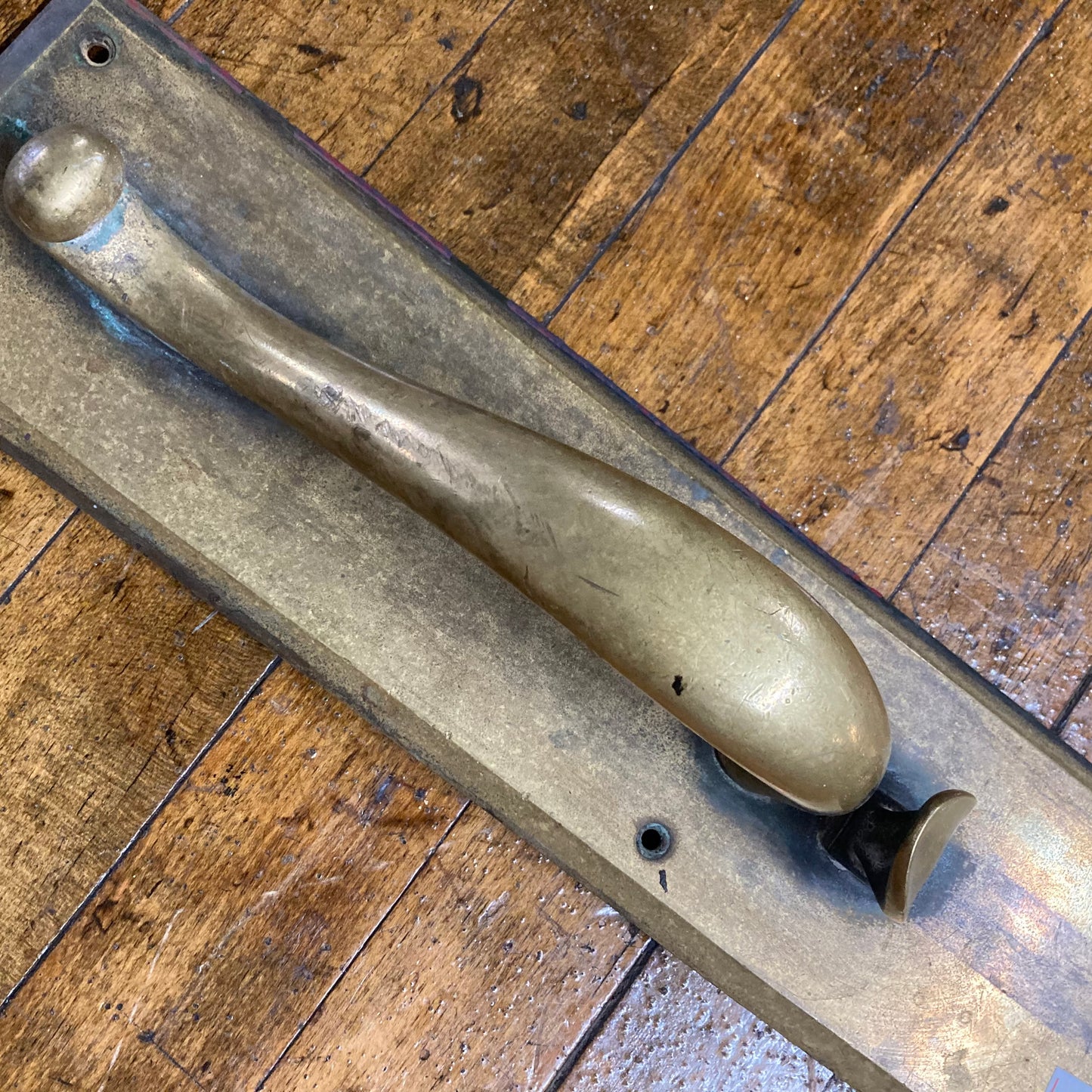 Early 1900s Solid Brass Store Front Door Pull