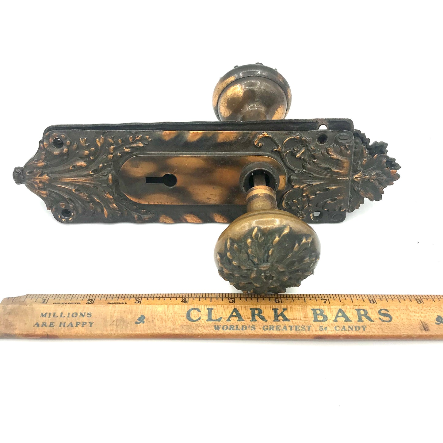 Russel and Erwin Brass Door Knob Set c. 1899