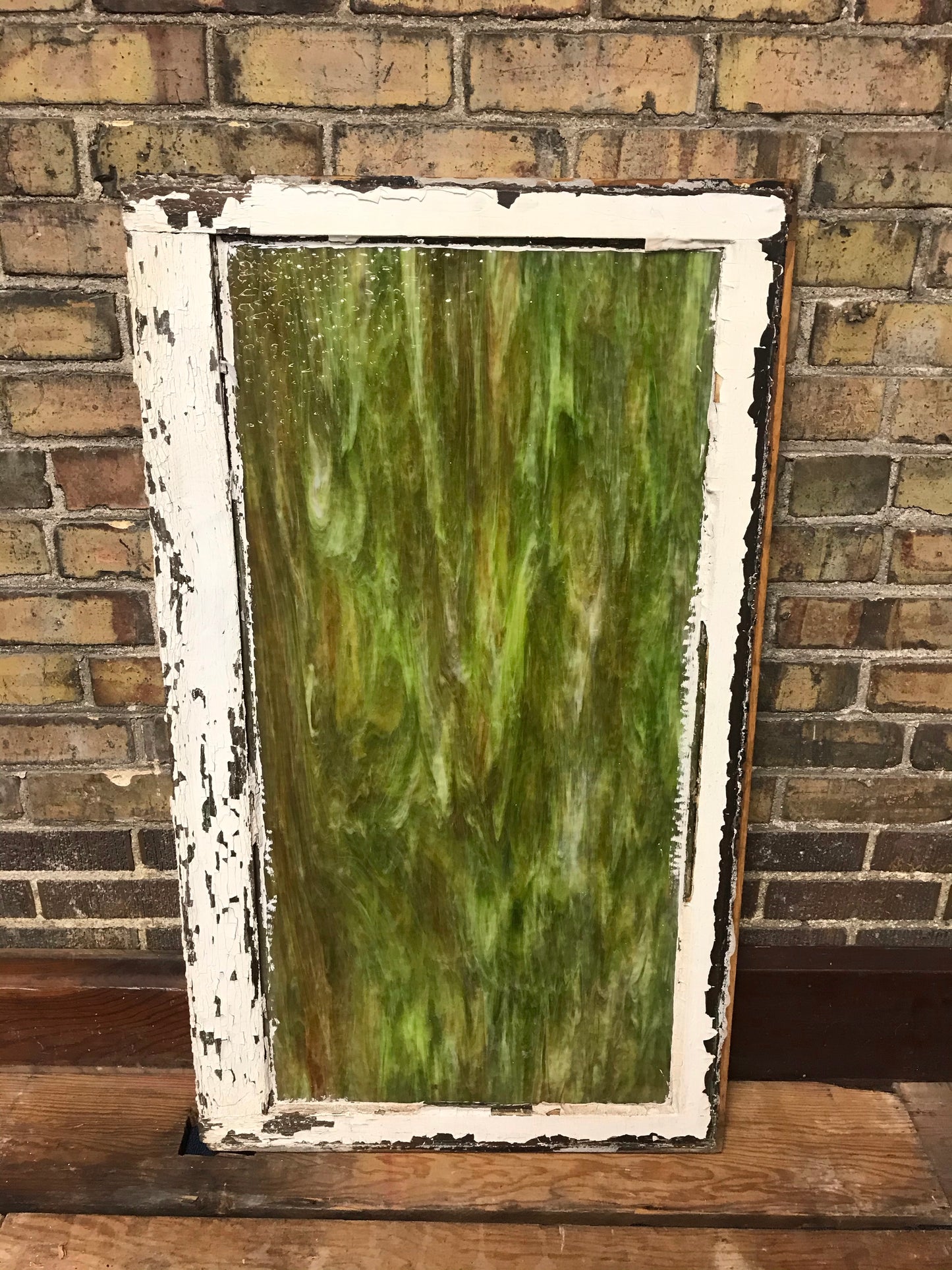 Green Stained Glass Window