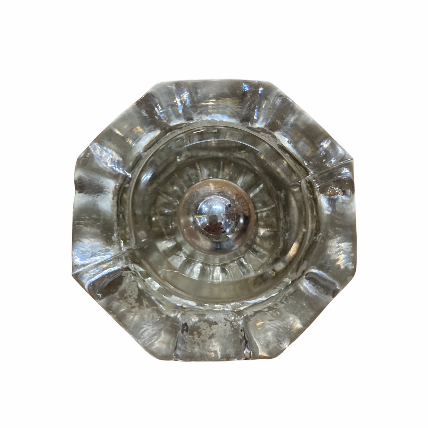 Antique Glass Door Knob With Mercury Dot