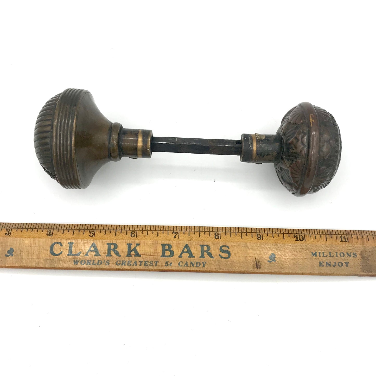 Antique Brass Reading (c. 1890) and Nashua (c. 1885) Doorknobs