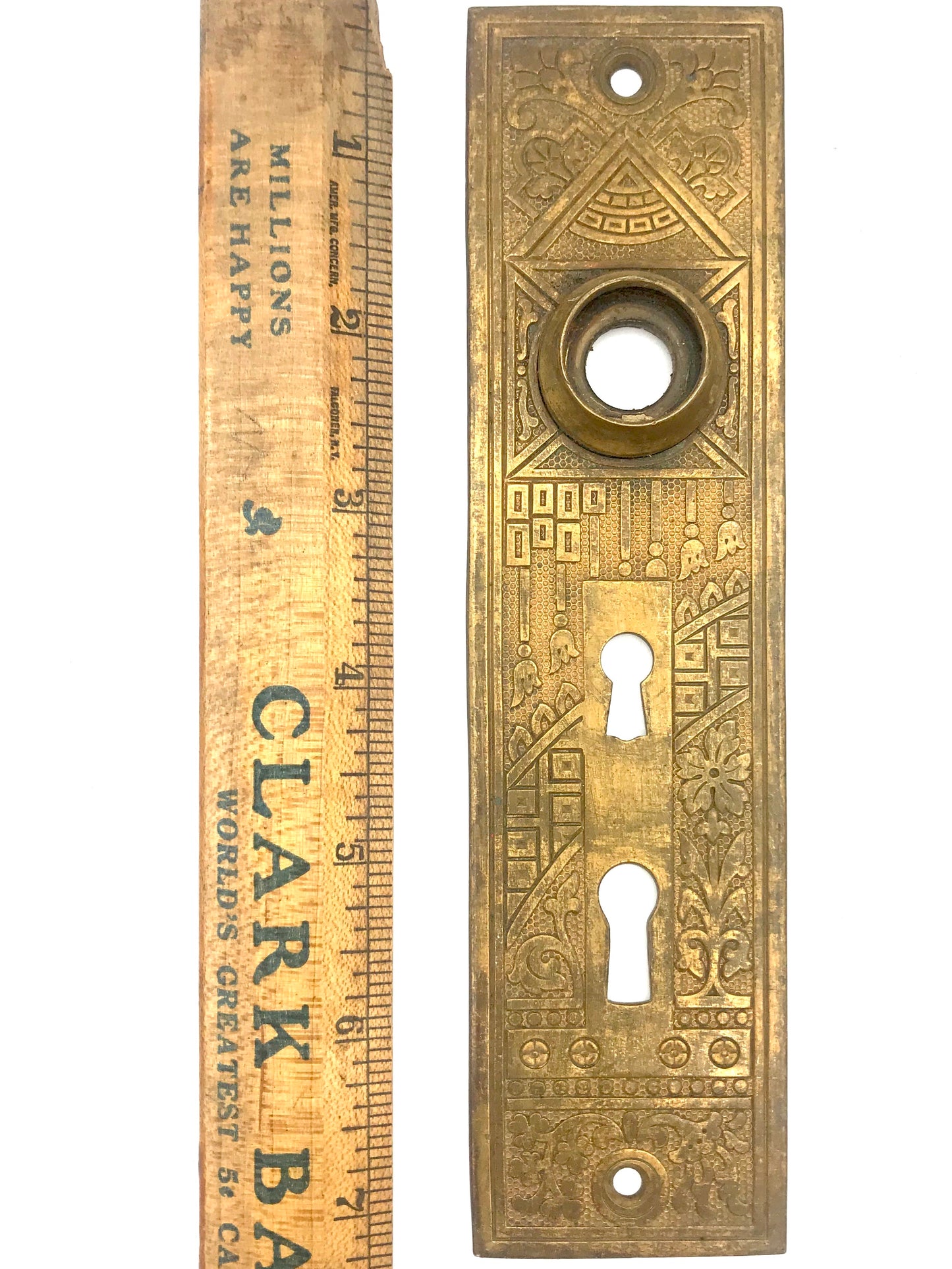 Antique Eastlake Door Plate - Brass