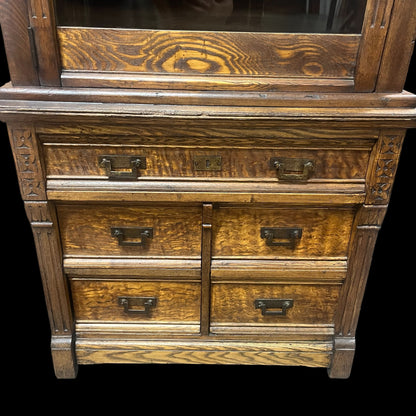 Ornate Antique Oak Doctor’s Cabinet