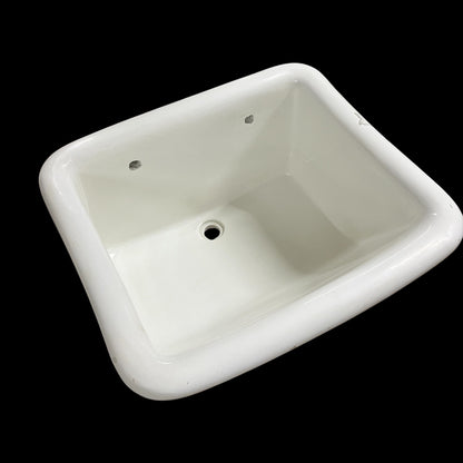 Large Basin Earthenware Antique Utility Sink With Legs