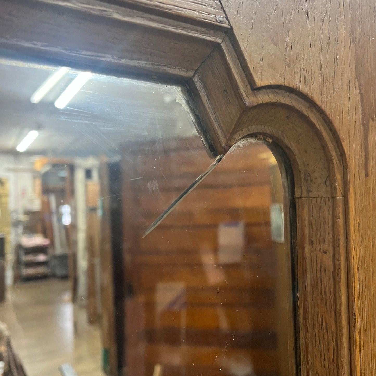 Pair of Antique Oak Church Doors With Original Brass Push Bars, Pulls and Hinges