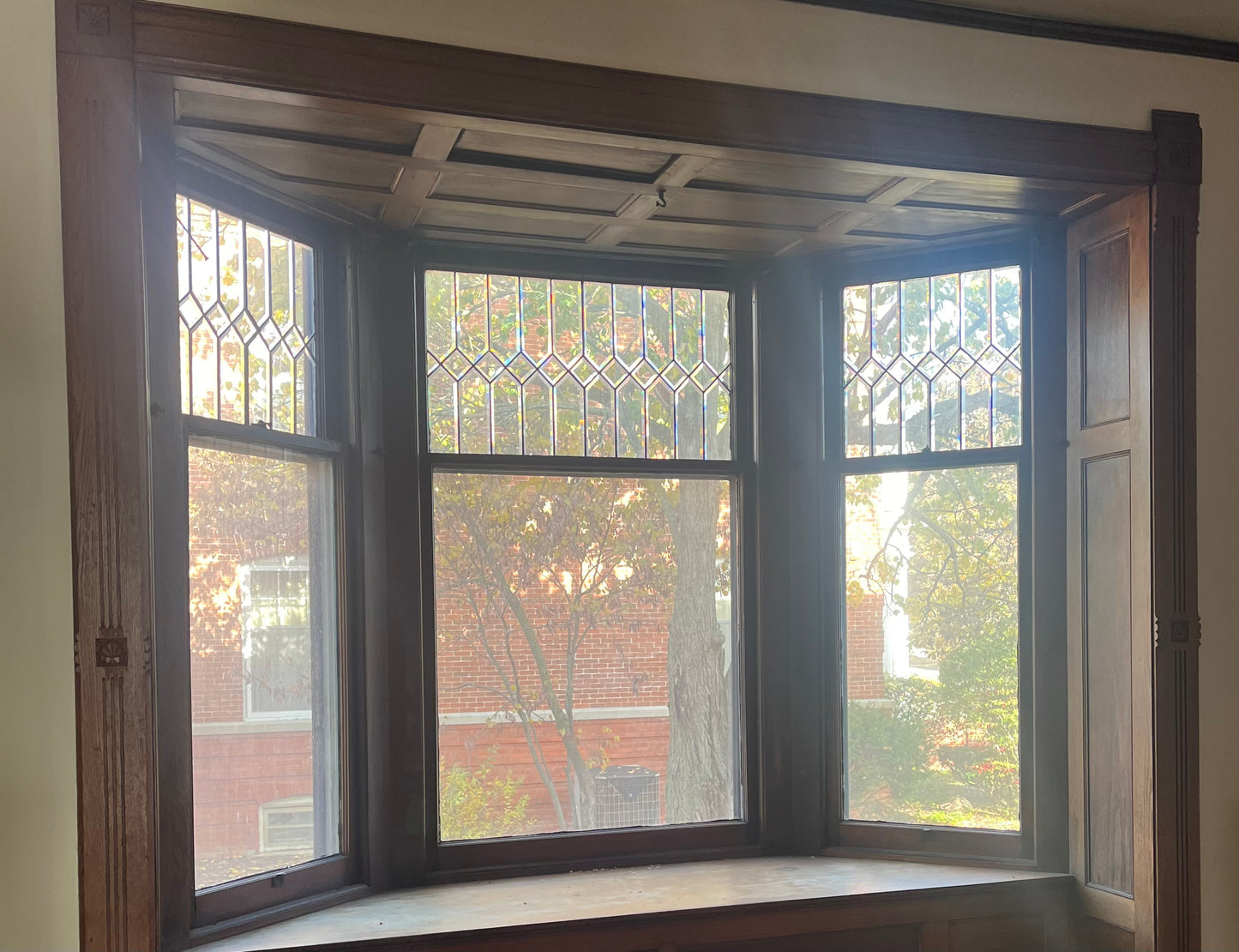 Antique Beveled Leaded Glass Window