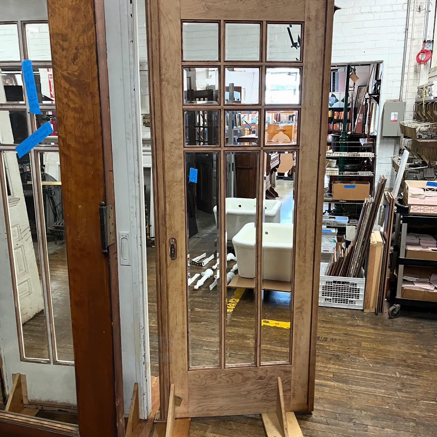 Gorgeous Antique Pocket Doors With Thick Beveled Glass