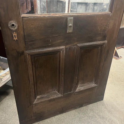 Antique Door with Wavy Glass and Doorbell