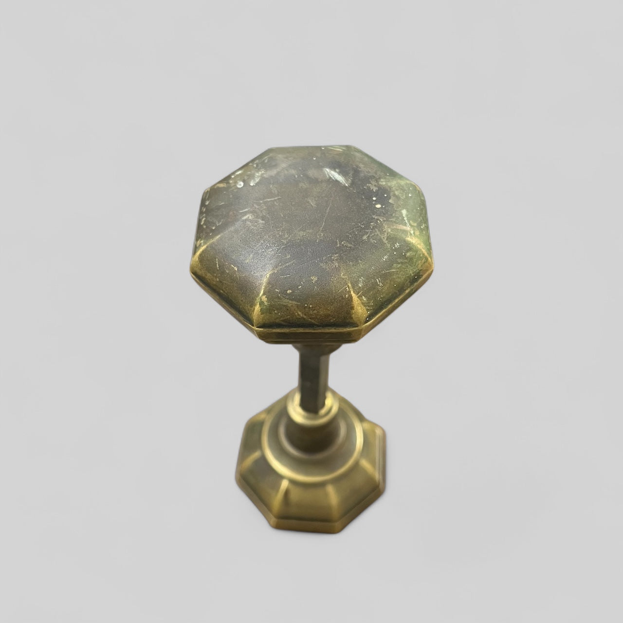 Antique Brass Octagonal Door Knob Set