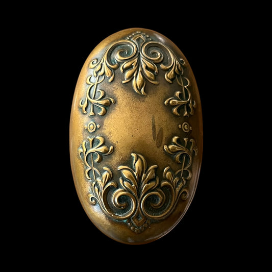 Antique Bronze/Brass Corbin Vittoria Oval Doorknob Set c.1895