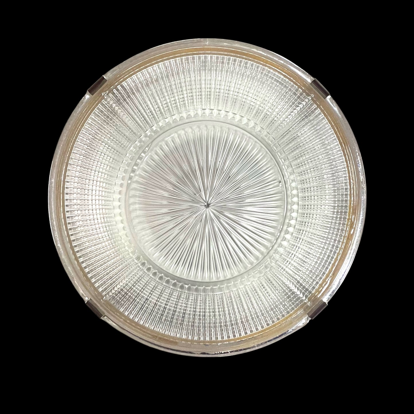Vintage Holophane (No. 2110) Prismatic Glass Semi-Flush Light - Rewired