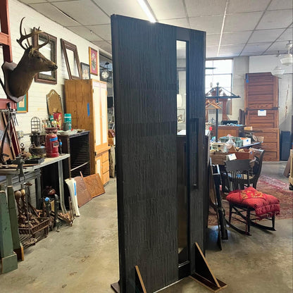 Vintage Textured Brass Storefront Door with Long Glass Pane