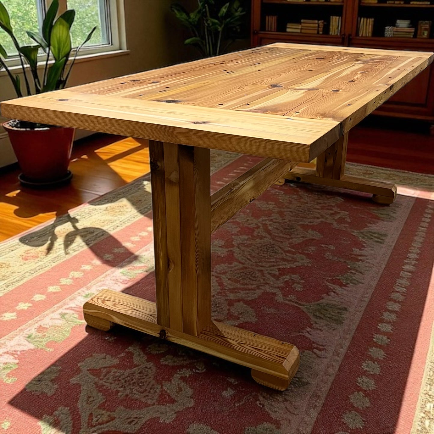 Custom Made Table Made From Reclaimed Antique Pine Table