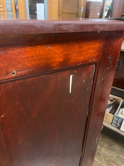 Huge Antique Solid Cherry Drug Store/Mercantile Cabinet with Tin Lining