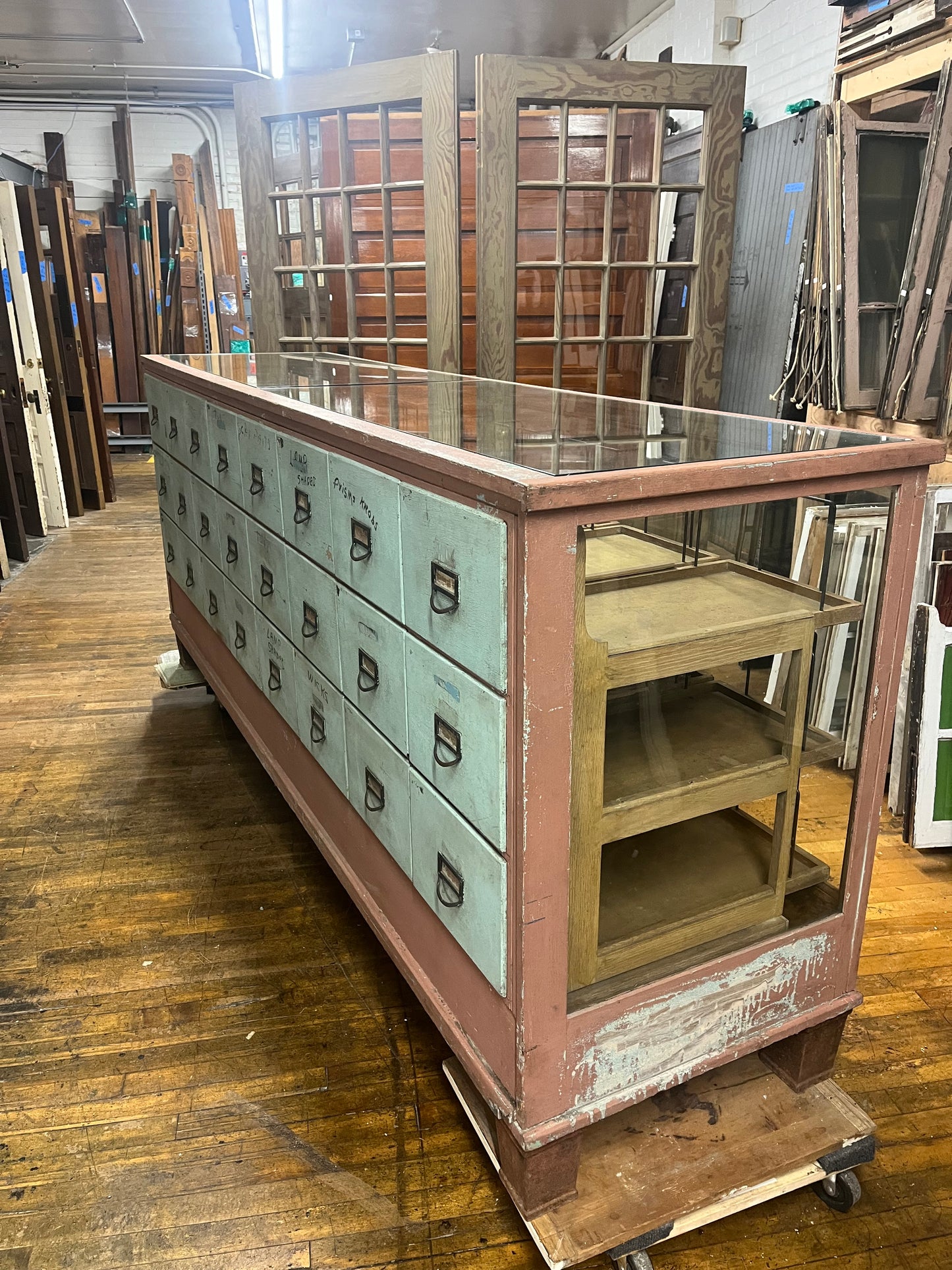 Antique Grand Rapids Show Case Co. Display Case Counter