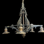 Load image into Gallery viewer, Antique Art Nouveau Five Arm Light/Chandelier (Rewired)
