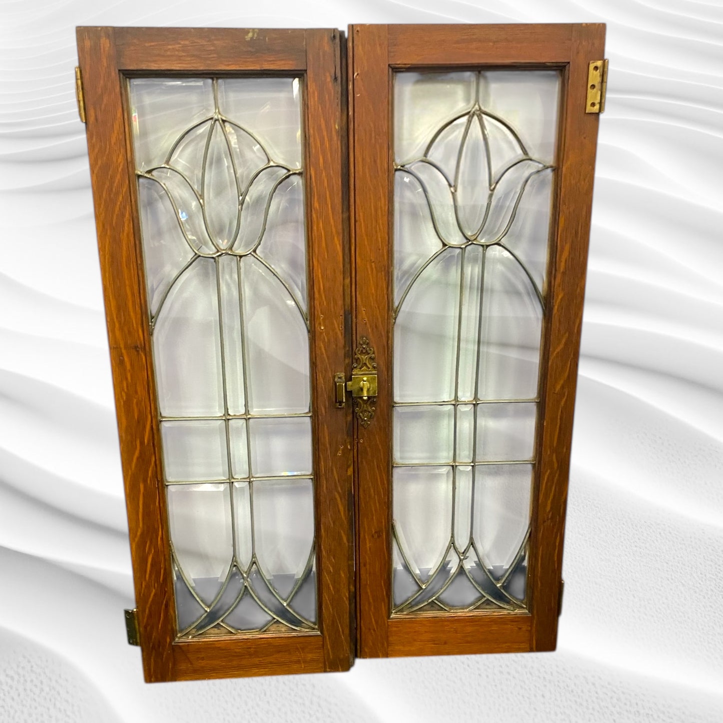Antique Leaded Glass Cabinet Doors