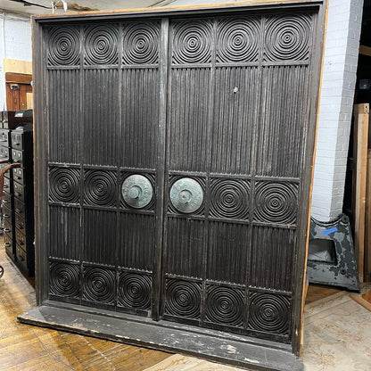 Mid Century Double Entry Doors With Original Hardware and Frame