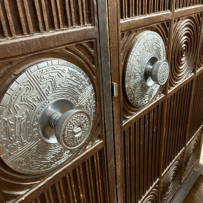 Mid Century Double Entry Doors With Original Hardware and Frame