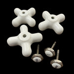 Load image into Gallery viewer, Antique White Porcelain HOT, COLD, WASTE Faucet Knobs
