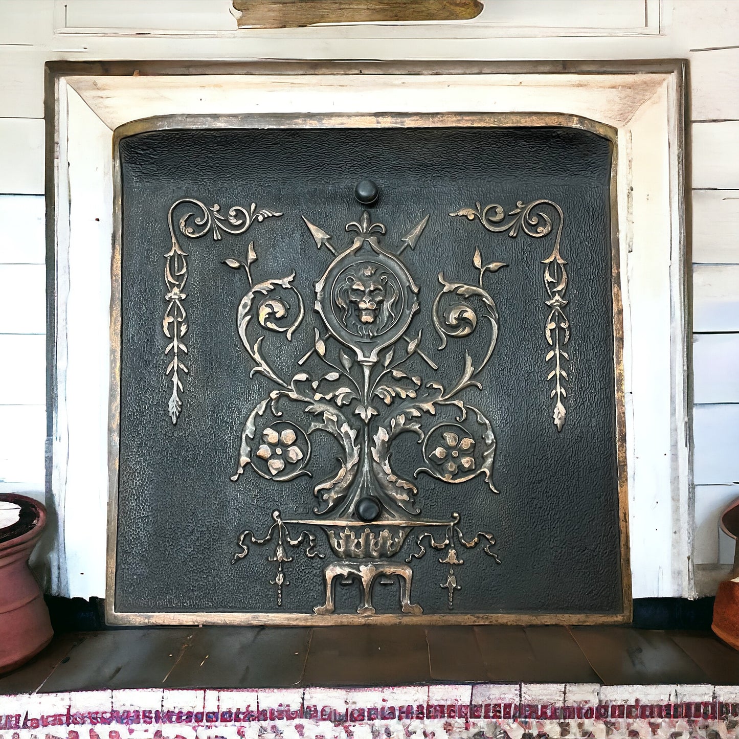 Antique Cast Iron Fireplace Summer Cover