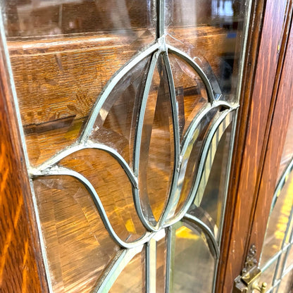 Antique Leaded Glass Cabinet Doors