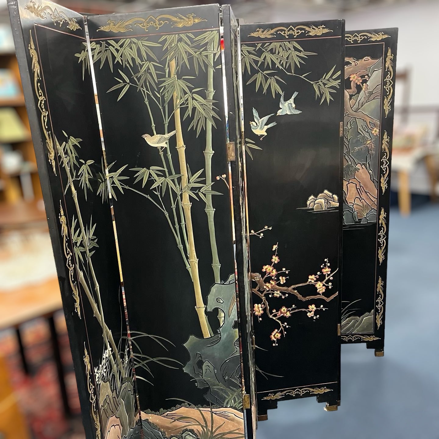 Vintage Chinese Folding Room Divider