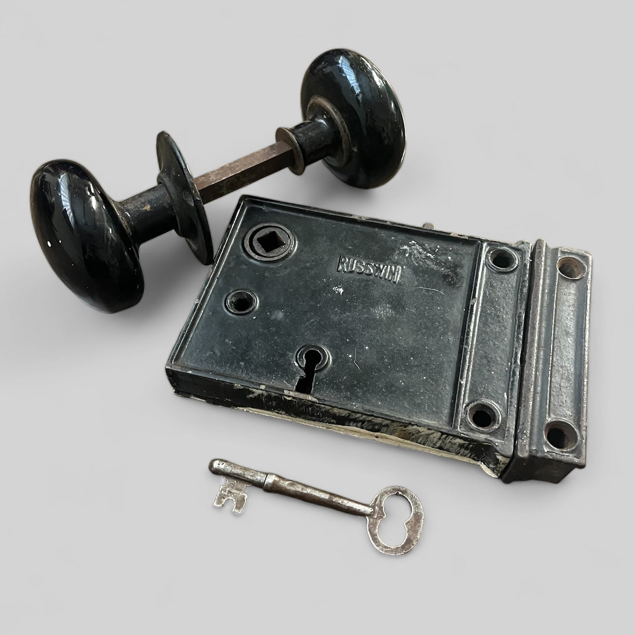 Antique Russwin Rim Lock Set