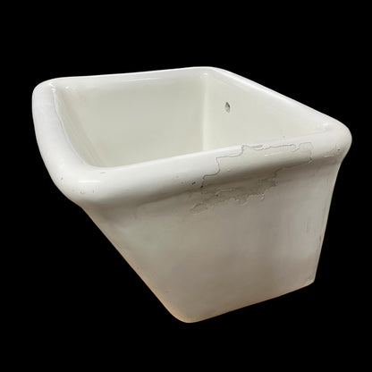 Large Basin Earthenware Antique Utility Sink With Legs