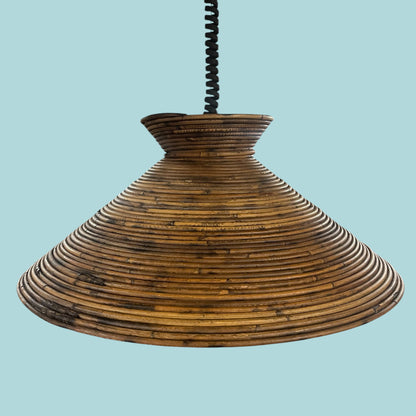 Extra-large Mid-Century Pencil Reed Pendant Light