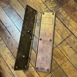 Antique Cast Brass Corbin Push/Pull Door Plates With Original Screws