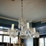 Load image into Gallery viewer, Antique Crystal Five Arm Chandelier (Rewired)
