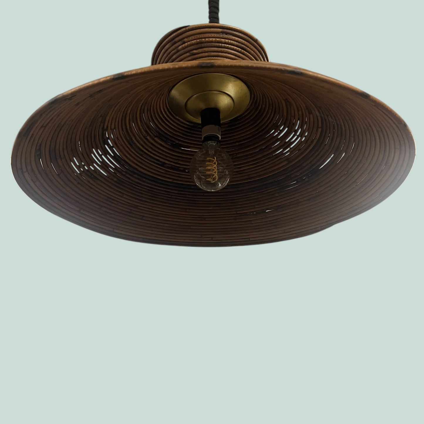 Extra-large Mid-Century Pencil Reed Pendant Light