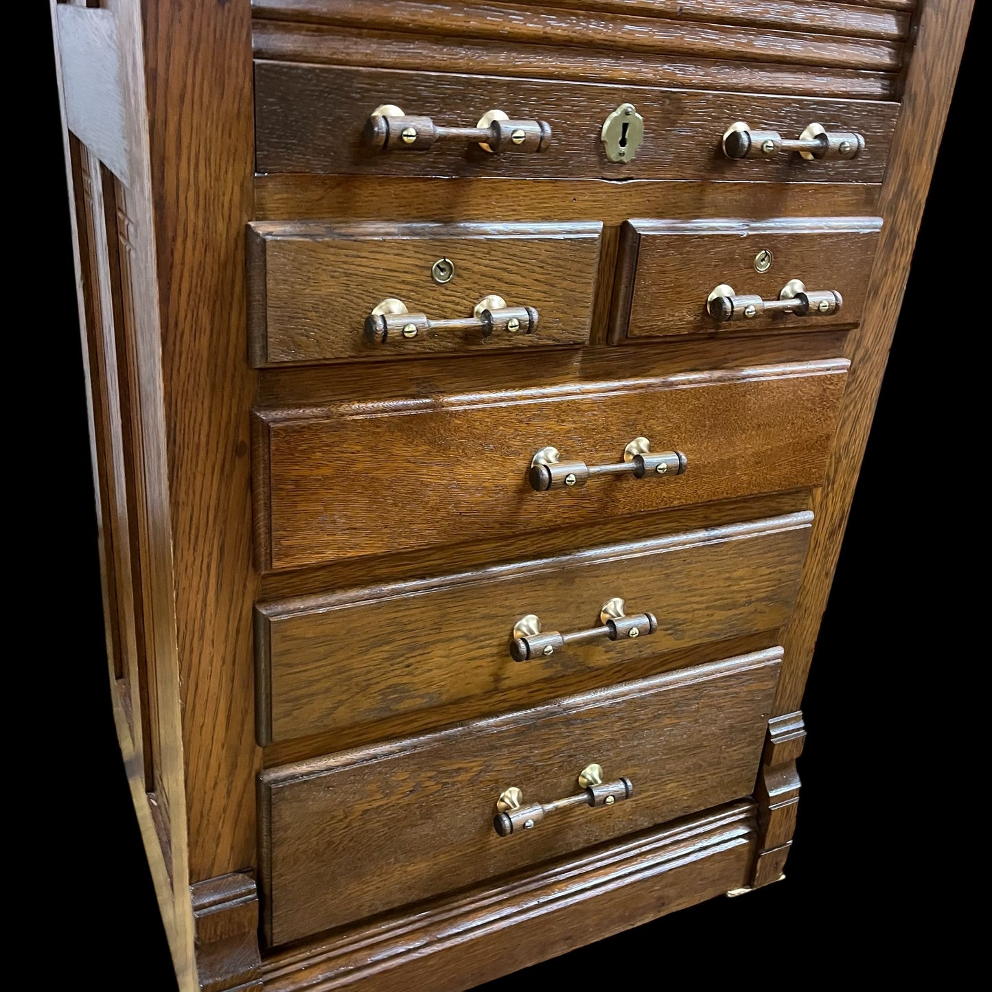 Rare Antique Oak Dental / Medical Cabinet