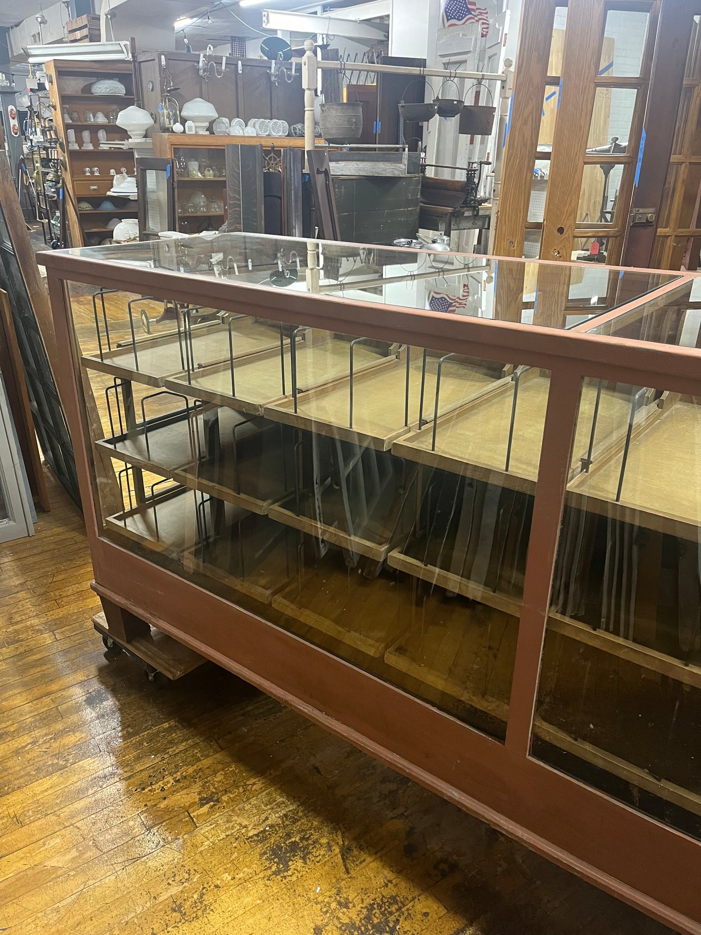 Antique Grand Rapids Show Case Co. Display Case Counter