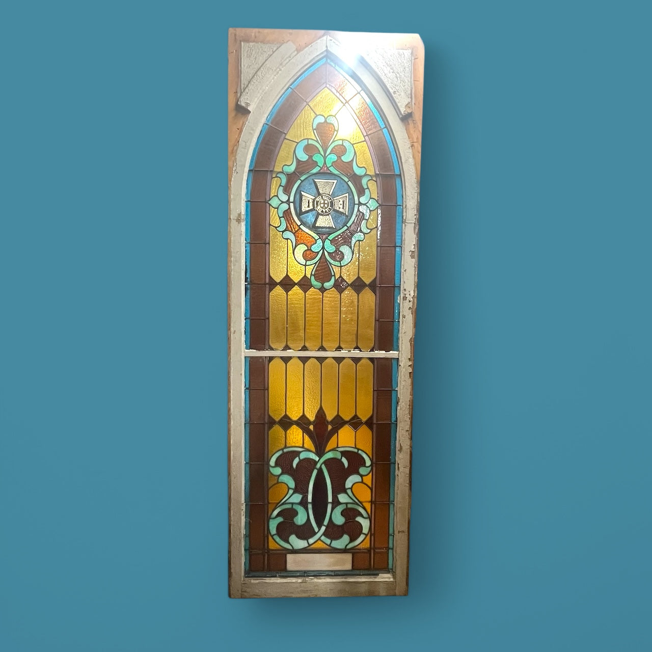Antique Stained Glass Window From An Early 1900s Church
