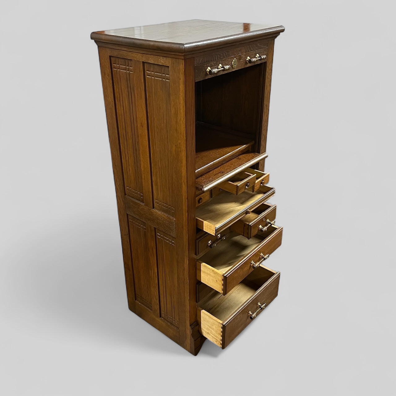 Rare Antique Oak Dental / Medical Cabinet